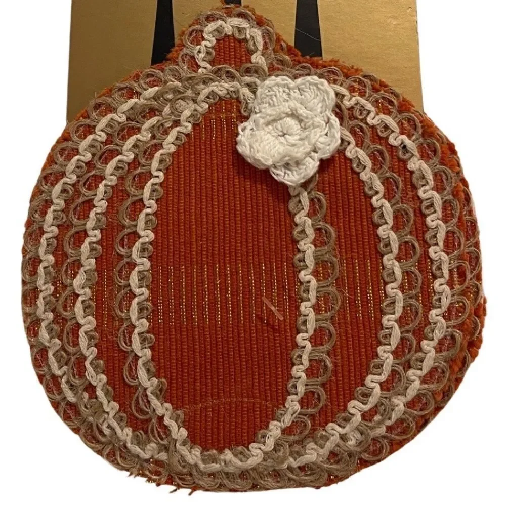 Nicole Miller Home Embroidered Pumpkin Thanksgiving Utensil Holders Set of 4 NWT